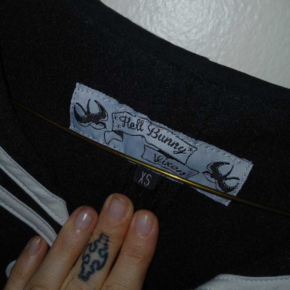Hellbunny Vixen XS Nautical Dress with White Accents - Picture 2 of 3